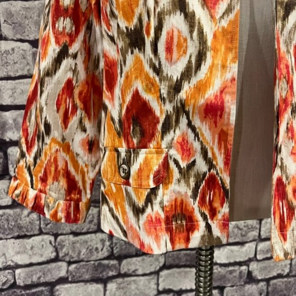Chico's Multicolored No Close 3/4 Sleeve Jacket Size Medium - Picture 3 of 10